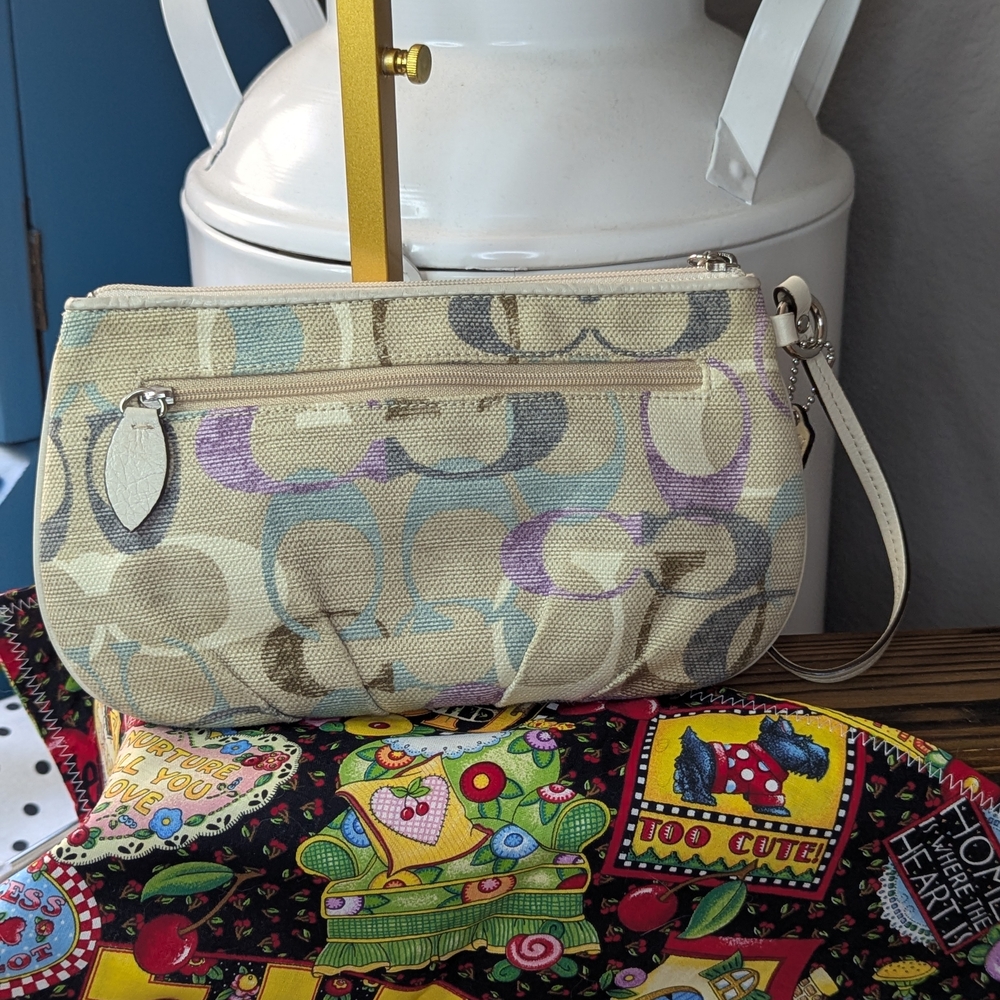 Coach Signature Canvas Wristlet in Neutral Multicolor - Picture 2 of 6